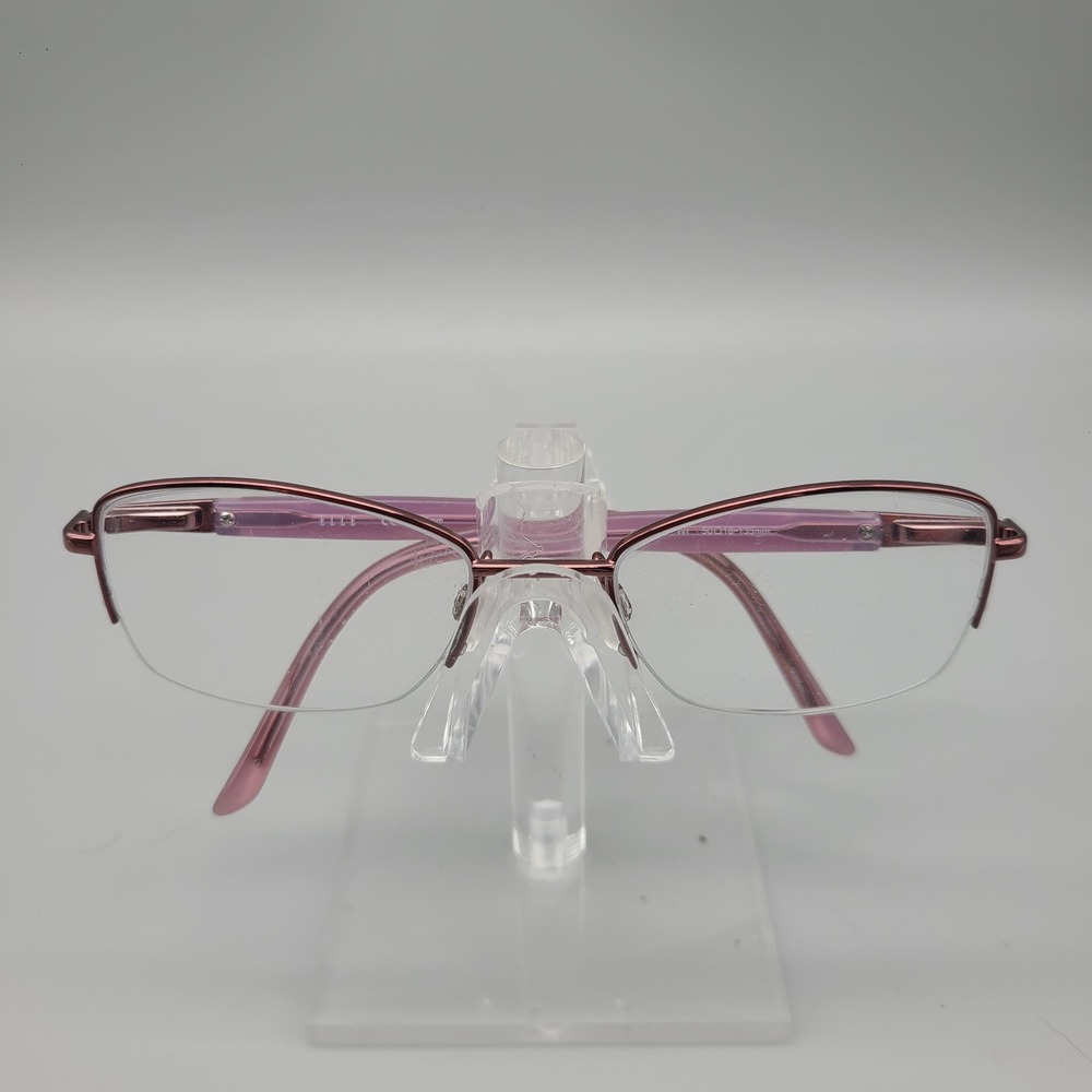 Elle EL13427 WI Wine Purple Semi Rimless Eyeglass Frames 50-18-135